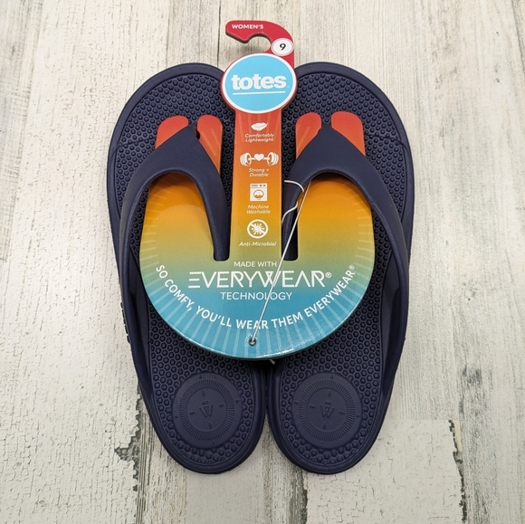 NWT Totes Boost Your mood Flip Flop Shoes Women's Size 9 - Picture 4 of 5